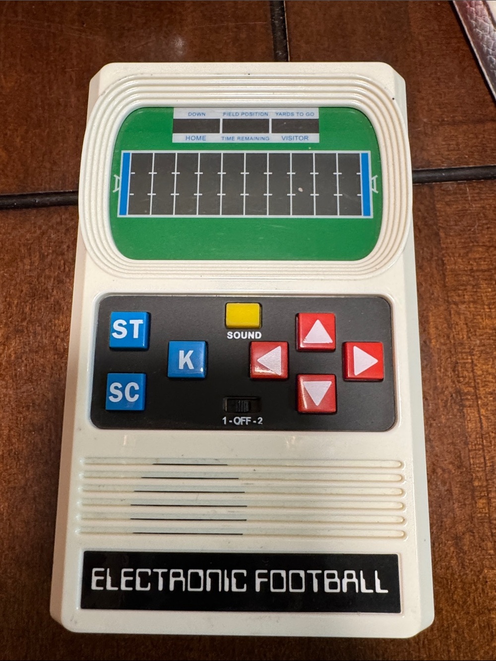 Mattel Electronic Football Handheld Game - White and Green